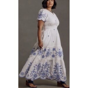 eyelet white midi dress Frank & Eileen Women's Eyelet Midi Dress, Grace Dress, Eyelet Cotton, Size XL, White
